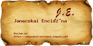 Janecskai Enciána névjegykártya